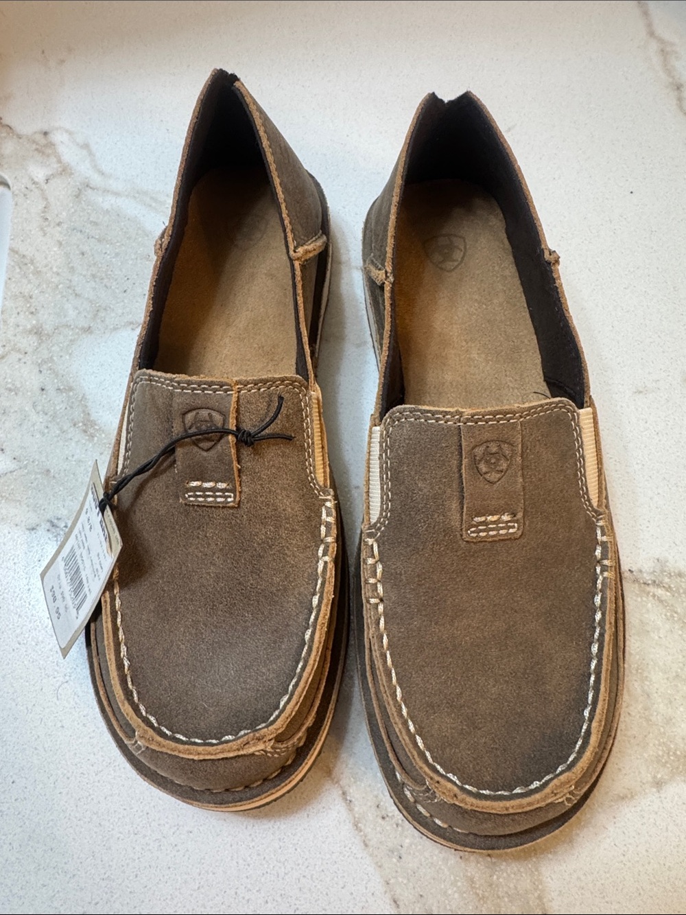 Ariat Brown Suede Slip-On Loafers for women